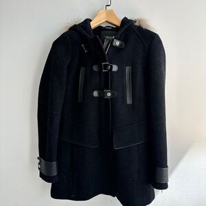 Cutest Black Coat with adjustable Fur